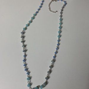 Premier Designs Silver and Blue necklace